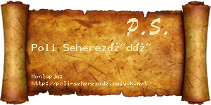 Poli Seherezádé névjegykártya